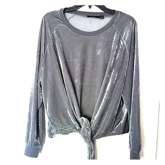 Grey velvet top - Picture 1 of 4